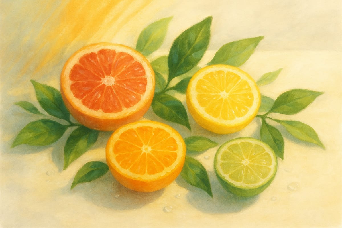 Vitamins & Immune Support — editorial wellness illustration